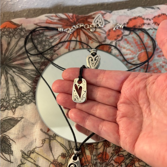 Brighton Brazilian Heart Silver Heart Trio Necklace - Picture 3 of 9